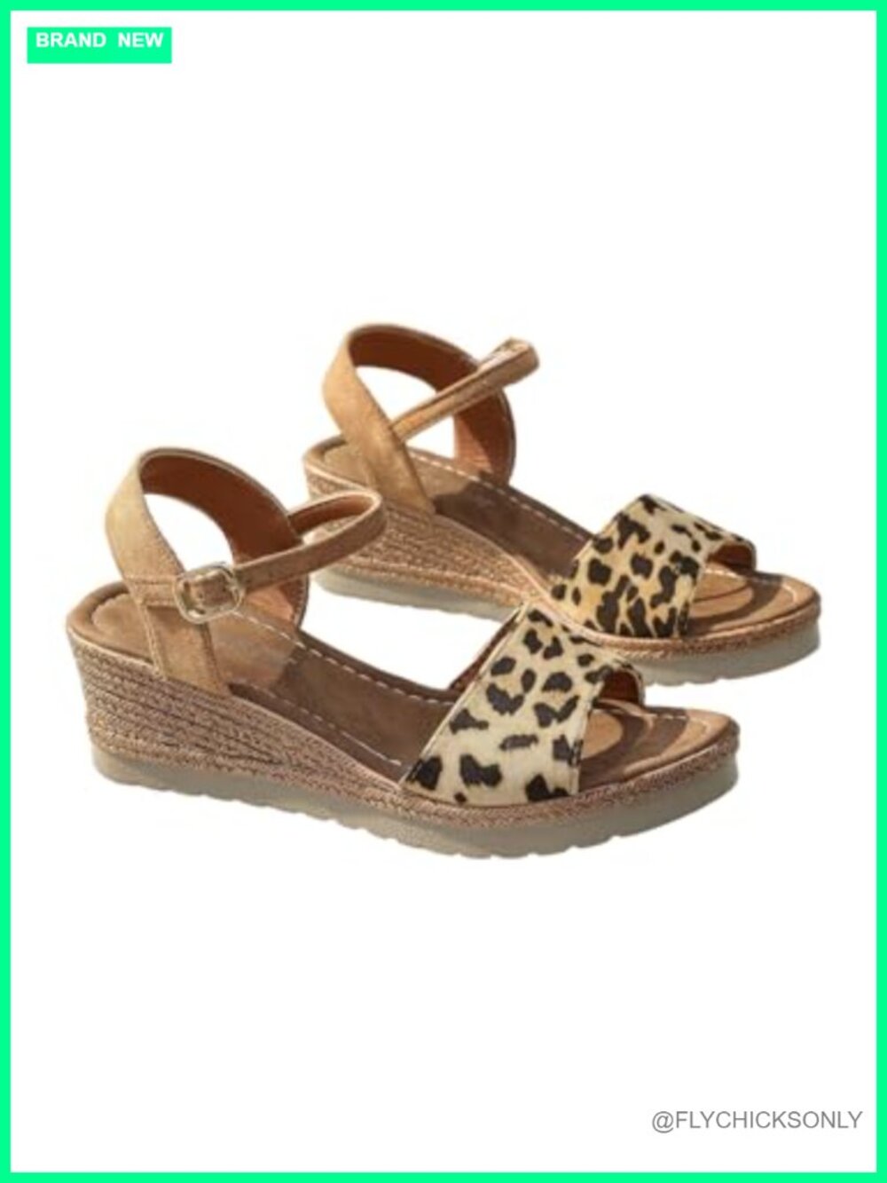 PU Leather Espadrille Wedge Sandals with Ankle Strap and Open Toe